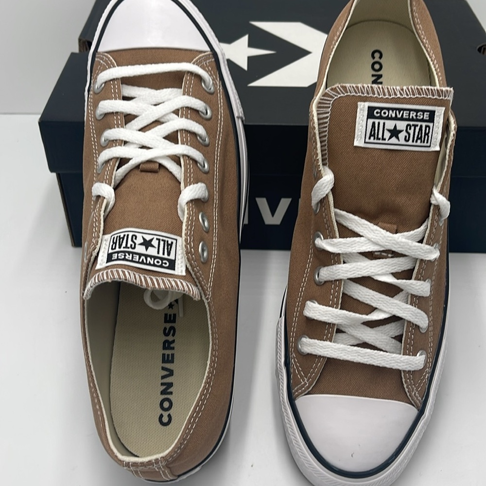 Converse Men’s Brown and White Chuck Taylor All Star Low-Top Sneaker - Hot Tea - Picture 12 of 16